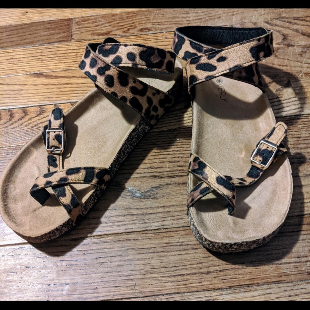 Leopard print sandals